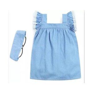 D&L Kids Store Dress 2 Piece Cotton Set Blue 12/18M A001193